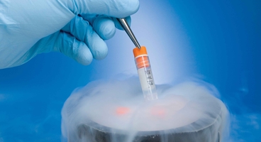 Cryoglove removing test tube from liquid nitrogen